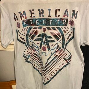 NwOT American Fighter White and Red Graphic Tee